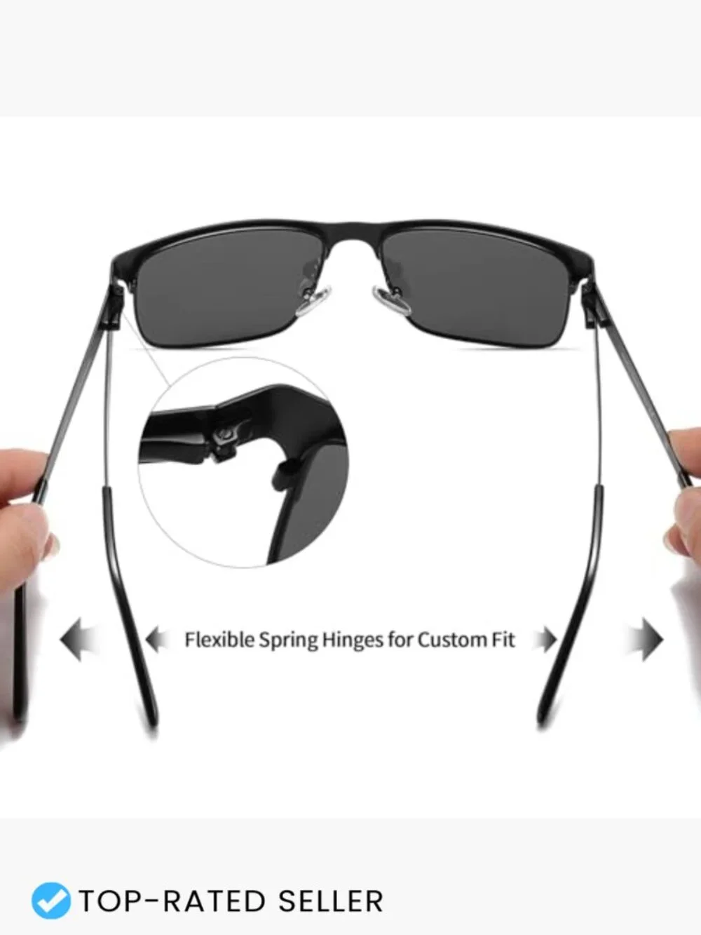 Polarized Sunglasses UV400 Protection Metal Frame Classic Square Aviator Shades